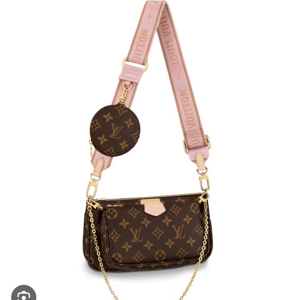 AUTHENTIC LV MULTI POCHETTE ACCESSORIES MONOGRAM ROSE CLAIR BAG